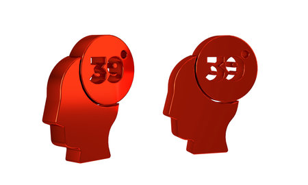 Red High human body temperature or get fever icon isolated on transparent background. Disease, cold,...