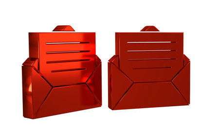 Red Envelope icon isolated on transparent background. Email message letter symbol. .