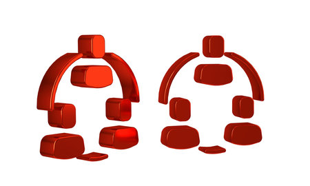 Red Project team base icon isolated on transparent background. Business analysis and planning,...
