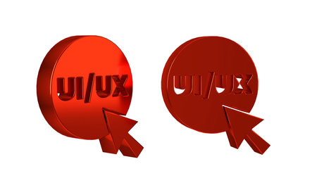 Red UI or UX design icon isolated on transparent background. .