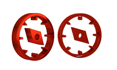 Red Compass icon isolated on transparent background. Windrose navigation symbol. Wind rose sign. .