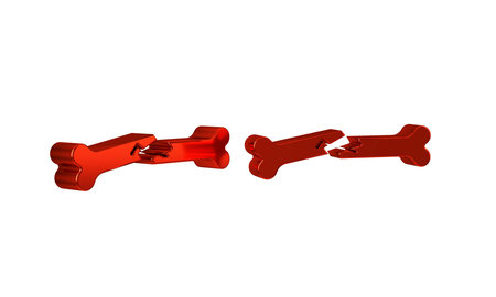 Red Human broken bone icon isolated on transparent background. .