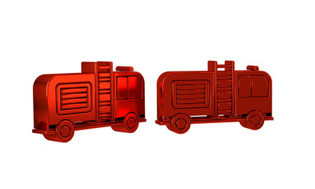 Red Fire truck icon isolated on transparent background. Fire engine. Firefighters emergency vehicle....