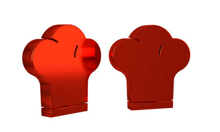 Red Chef hat icon isolated on transparent background. Cooking symbol. Cooks hat. .の写真素材