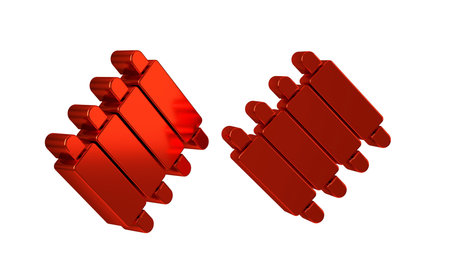 Red Grilled pork bbq ribs icon isolated on transparent background. .