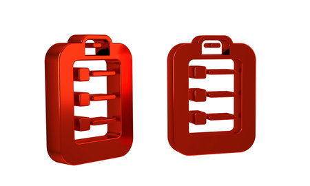 Red To do list or planning icon isolated on transparent background. .