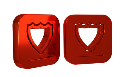 Red Shield icon isolated on transparent background. Guard sign. Security, safety, protection, privacy concept. .の写真素材