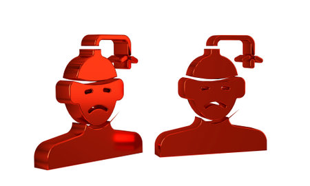 Red Concussion, headache, dizziness, migraine icon isolated on transparent background. .の写真素材