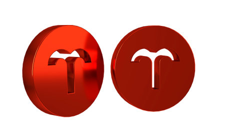Red Aries zodiac sign icon isolated on transparent background. Astrological horoscope collection. .の写真素材