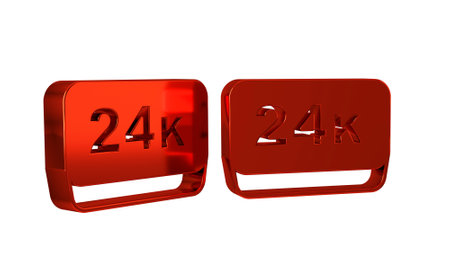 Red Gold bars 24k icon isolated on transparent background. Banking business concept. .の写真素材