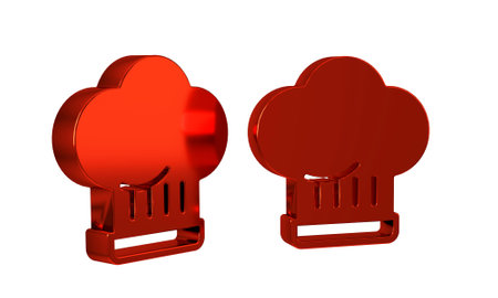 Red Chef hat icon isolated on transparent background. Cooking symbol. Cooks hat. .の写真素材