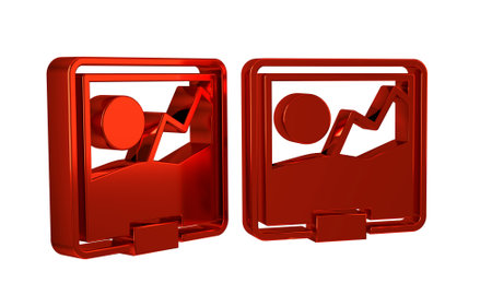 Red Picture icon isolated on transparent background. .の写真素材