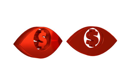 Red Eye with dollar icon isolated on transparent background. .の写真素材