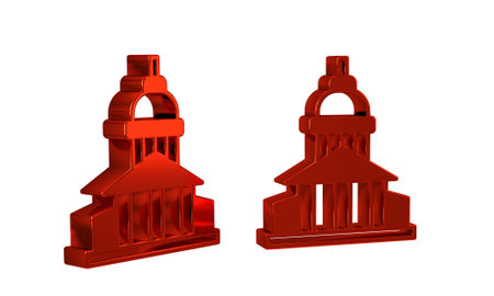 Red Museum building icon isolated on transparent background. .の写真素材