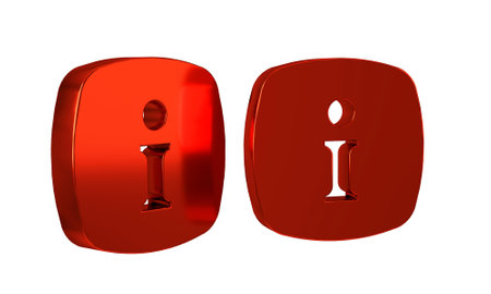 Red Information icon isolated on transparent background. .の写真素材
