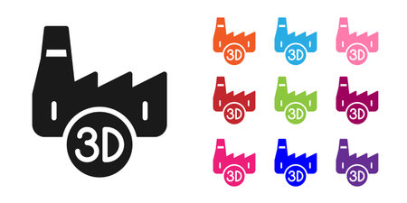 Black Printing house industry icon isolated on white background. Set icons colorful. Vector.のイラスト素材