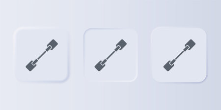 Gray Paddle icon isolated on gray background. Paddle boat oars. Set icons in square buttons. Vector.のイラスト素材