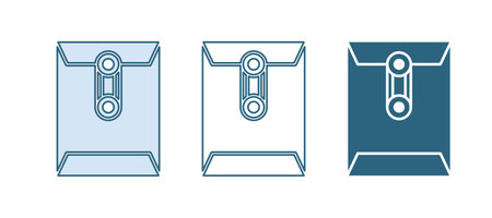 Blue Envelope icon isolated on white background. Email message letter symbol. Vector.のイラスト素材