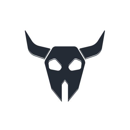 Black Buffalo skull icon isolated on white background. Vector.のイラスト素材