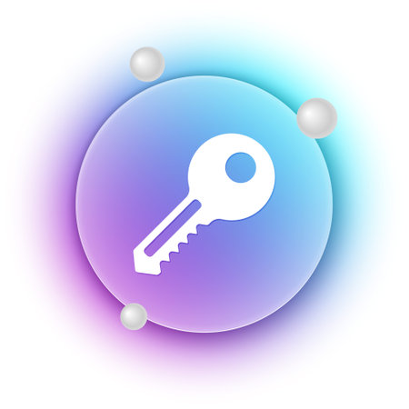 White Key icon isolated on white background. Blue and purple gradient circle background. Vector.のイラスト素材