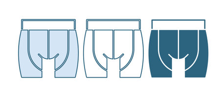 Blue Cycling shorts icon isolated on white background. Vector.のイラスト素材