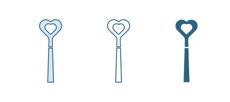 Blue Magic wand icon isolated on white background. Star shape magic accessory. Magical power. Vector.のイラスト素材