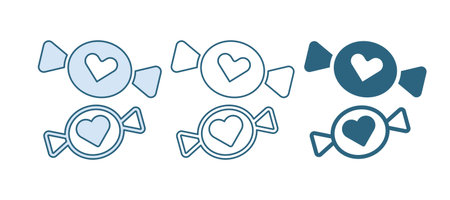 Blue Candy icon isolated on white background. Vector.のイラスト素材