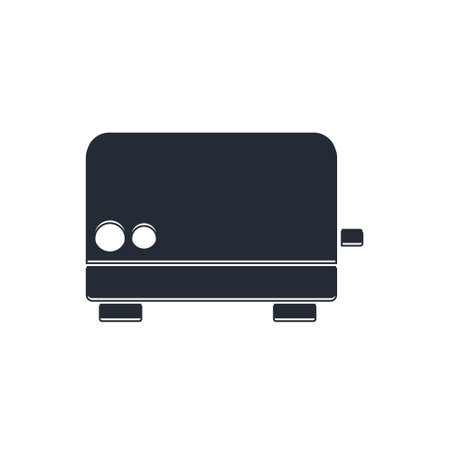 Black Toaster icon isolated on white background. Vector.のイラスト素材