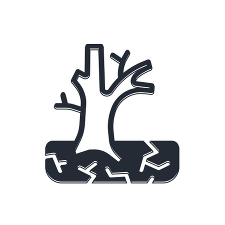 Black Withered tree icon isolated on white background. Bare tree. Dead tree silhouette. Vector.のイラスト素材