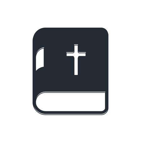 Black Holy bible book icon isolated on white background. Vector.のイラスト素材