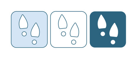 Blue Human footprints shoes icon isolated on white background. Shoes sole. Vector.のイラスト素材