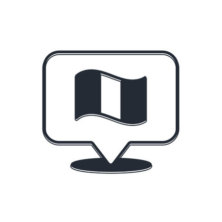 Black Flag France icon isolated on white background. Vector.のイラスト素材