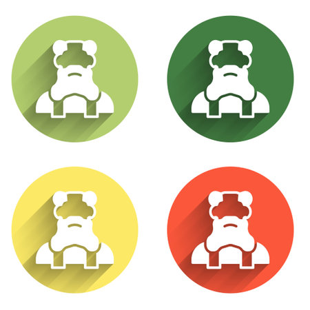 Set Priest icon isolated with long shadow background. Color circle button. Vector.のイラスト素材