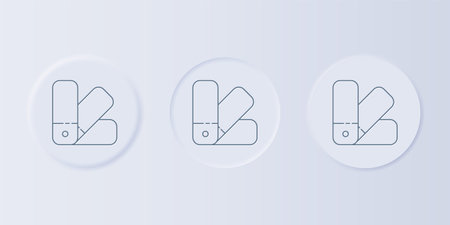 Gray Color palette guide icon isolated on gray background. Set icons in square buttons. Vector.のイラスト素材