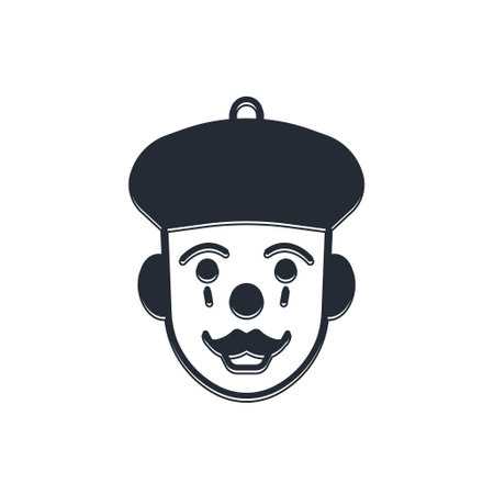 Black French mime icon isolated on white background. Vector.のイラスト素材