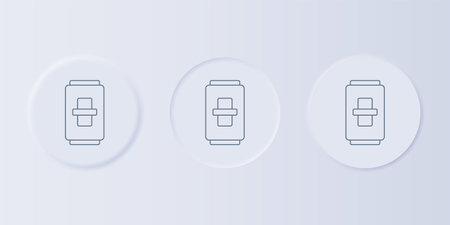Gray Electric light switch icon isolated on gray background. On and Off icon. Dimmer light switch sign. Concept of energy saving. Set icons in square buttons. Vector.のイラスト素材