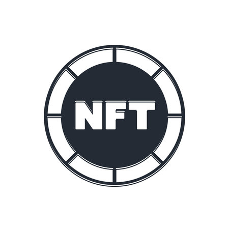 Black NFT Digital crypto art icon isolated on white background. Non fungible token. Vector.のイラスト素材