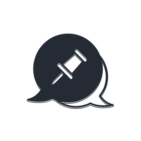 Black Push pin icon isolated on white background. Thumbtacks sign. Vector.のイラスト素材