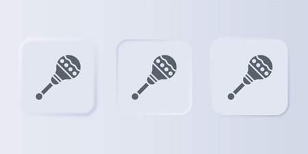 Gray Maracas icon isolated on gray background. Music maracas instrument mexico. Set icons in square buttons. Vector.のイラスト素材