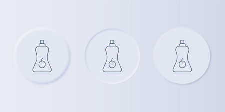 Gray Sauce bottle icon isolated on gray background. Ketchup, mustard and mayonnaise bottles with sauce for fast food. Set icons in square buttons. Vector.のイラスト素材