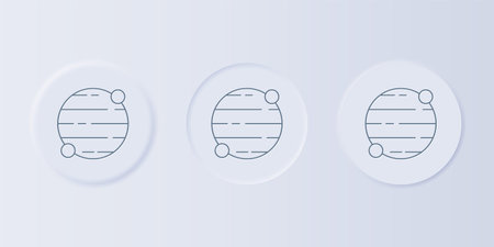 Gray Planet icon isolated on gray background. Set icons in square buttons. Vector.のイラスト素材