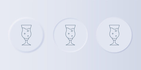Gray Glass of beer icon isolated on gray background. Set icons in square buttons. Vector.のイラスト素材