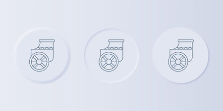 Gray Ancient Greece chariot icon isolated on gray background. Set icons in square buttons. Vector.のイラスト素材