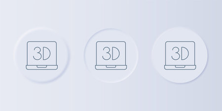 Gray 3D printer icon isolated on gray background. 3d printing. Set icons in square buttons. Vector.のイラスト素材