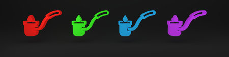 Colorful Sauna ladle icon isolated on black background. Minimalism concept. 3D render illustration.の写真素材