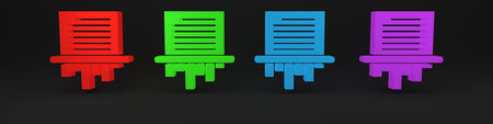 Colorful Paper shredder confidential and private document office information protection icon...