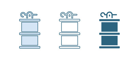 Blue Hand smoke grenade icon isolated on white background. Bomb explosion. Vector.のイラスト素材