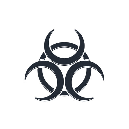 Black Biohazard symbol icon isolated on white background. Vector.のイラスト素材