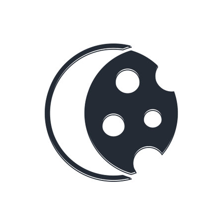 Black Eclipse of the sun icon isolated on white background. Total sonar eclipse. Vector.のイラスト素材