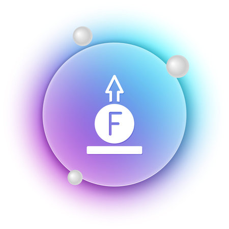 White Force of physics formula calculation icon isolated on white background. Blue and purple...